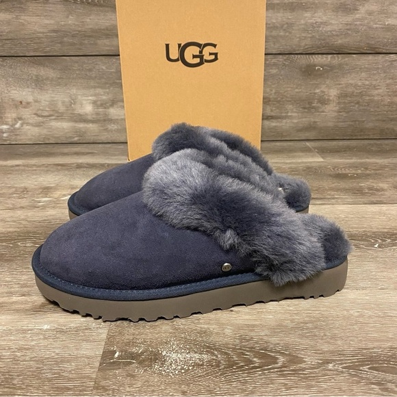 UGG | Classic Slipper In Eve Blue Shearling Suede Indoor and Outdoor NEW - Picture 3 of 9